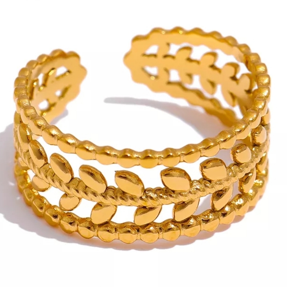 Designer Leaves Adjustable Ring - Picture 4 of 7